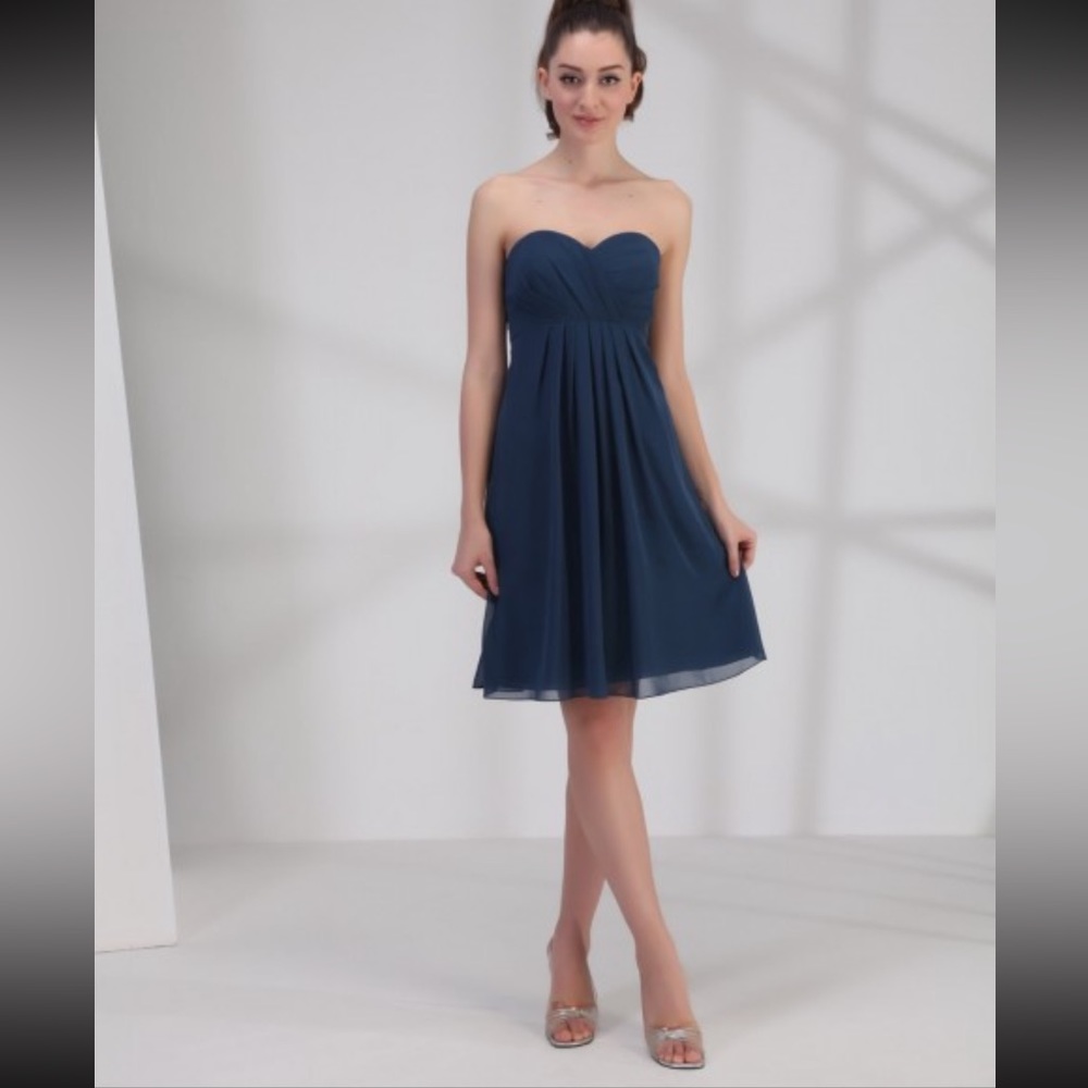 Venus Bridal Symphony of Venus Strapless Sweetheart Chiffon Teal Formal Dress